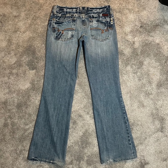 Miss Me Denim - Miss Me Bootcut Jeans Women Size 28 (Fit 30x31.5) Blue Embroidered Low Rise Y2K